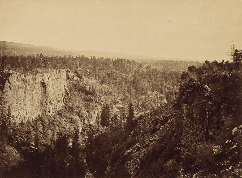 TIMOTHY OSULLIVAN (1840-1882) & WM. H. JACKSON (1843-1942) North Fork Cañon, Sierra Blanca Creek, Arizona * The Loop Above Georgetown